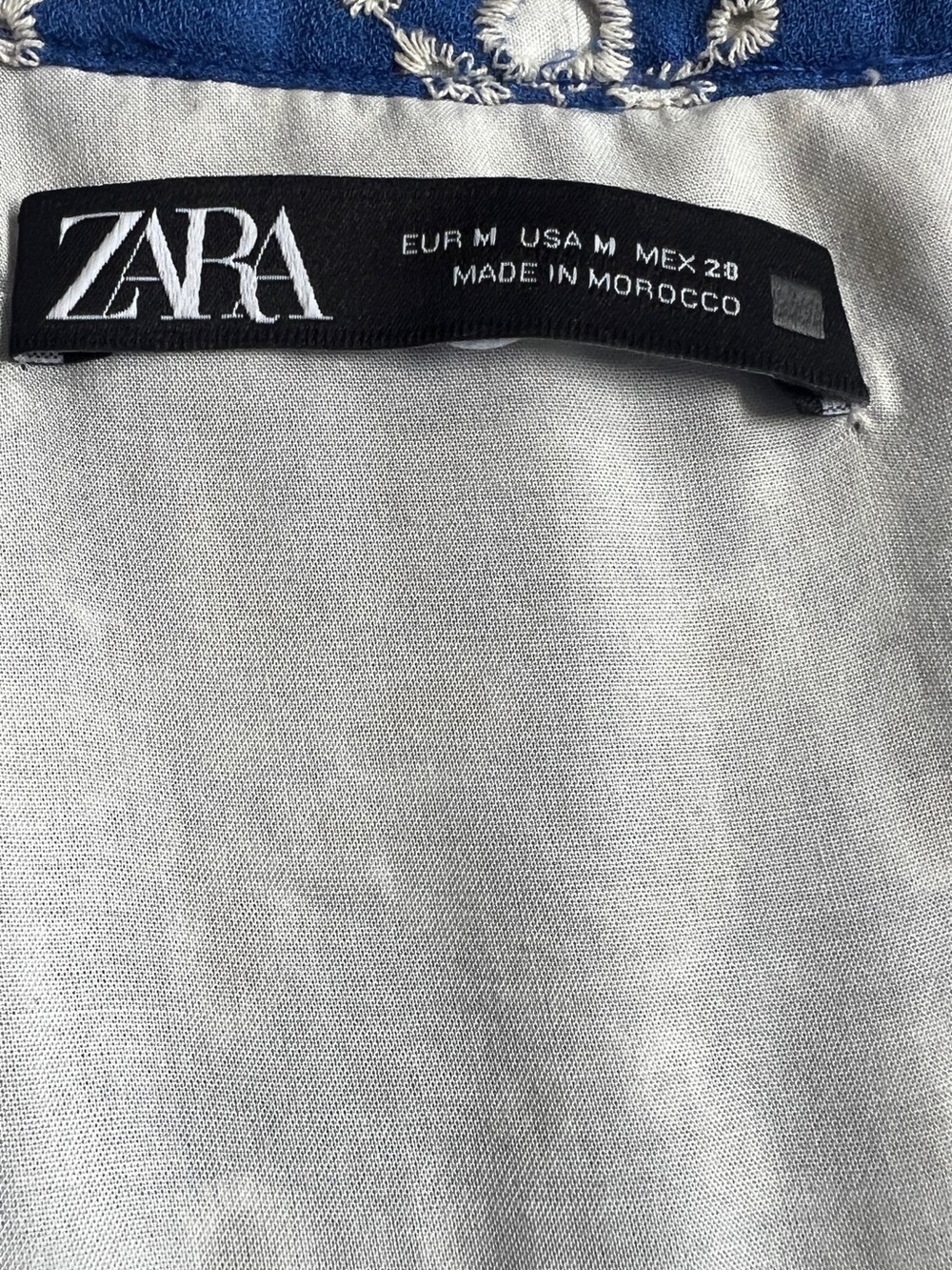 Zara Dress MD Short Cutwork Embroidered Flare Flirty Lined - Picture 12 of 12